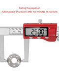 0-150mm Brake Disc Rotor-Caliper Stainless Measuring Instrument displaying 25.00mm measurement on a silver disk.