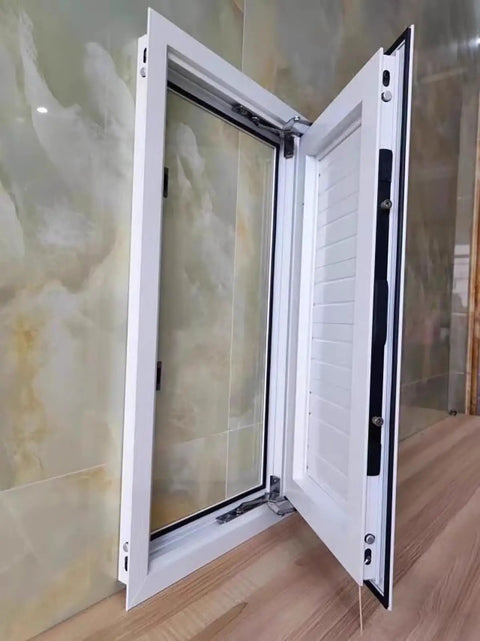Badass Aluminum Access Panel Door For Drywall And Attics With Slick Hidden Design Honeycomb Core Waterproof Rust Proof Heat Insulated No Sweat Install For HVAC Ducts And Valves 26 By 56 Inches with opened view.