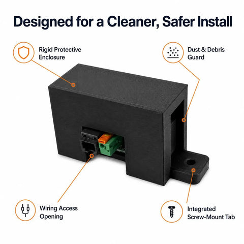 Tough As Nails Shunt Cover Compatible With Victron Bmv 700 710 712 Smart screw-mount black enclosure with wiring access opening.