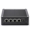 Knockout Micro Firewall Appliance And Mini PC Compatible With Opnsense Pfsense Routers showing four Gigabit LAN ports and rugged design.