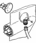 Outboard Engine Flushing Kit For Mercury Mariner And MerCruiser Sterndrives With Side Intake Gear Case Flush illustration with garden hose connection