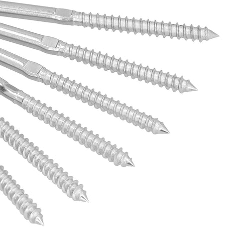 Dual Direction Swage Lag Screws For One Eighth Inch Stainless Steel Cable Railing With Left And Right Hand Threads