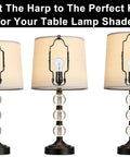 Badass Adjustable Lamp Shade Harp Kit For Table And Floor Lamps Heavy Duty Metal Holder with adjustable height for lamp shades.