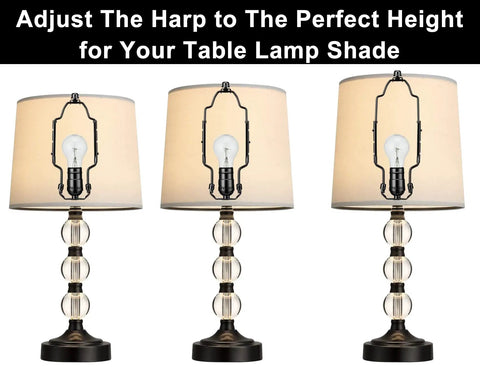 Badass Adjustable Lamp Shade Harp Kit For Table And Floor Lamps Heavy Duty Metal Holder with adjustable height for lamp shades.