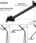 Beefy All Metal Dual Shower Head System With 8 Inch Rainfall Shower Head, Adjustable Extension Arm in Matte Black
