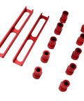 Aluminum Alloy Bench Dogs Set For Woodworking, 10 Pieces, Non Slip Workbench Stops, 20mm Diameter For Desktop, 2 Red Base Clamps