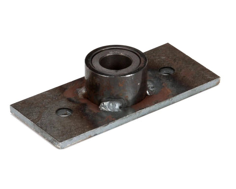 Genuine Trunnion Bushing Assembly CK1611597 Straight Up Heavy Duty Oem Replacement With Precision Machined Parts For Commercial Kitchen Equipment Built Tough Zero Drama Installation Solved, showing a metal assembly with a round bushing mounted on a flat plate.