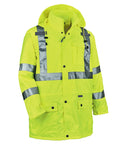 GloWear 8365 Rain Jacket High Visibility Reflective ANSI Compliant Lime Outerwear with 300D Shell for Job Sites