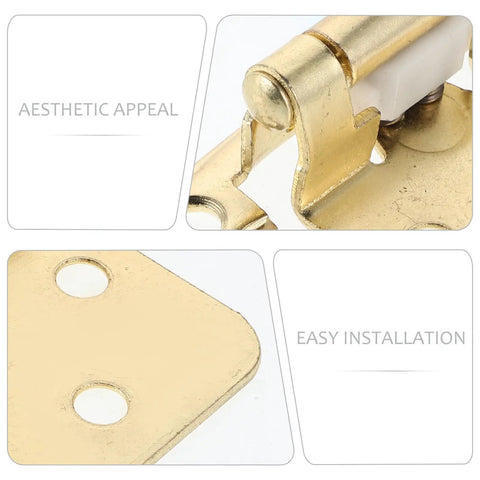 Semi Hidden Cabinet Hinges 5 Pack Beefy Heavy Duty Steel Door Closers showing hinge detail and mounting plate