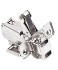 Rotating Concealed Cabinet Hinges with Screws, 165 Degree Corner Fold Door Hardware, shown in metal with mounting plate