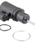 URO Parts 30742306 brake booster sensor, black plastic body with metal probe, includes O-ring and retaining ring.