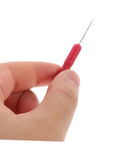 Hand holding red 2 Pack Piercing Test Probes For Digital Multimeters And Wire Testers Pro Grade 0.7 mm Thick Probes With 2 mm Signal Needle.