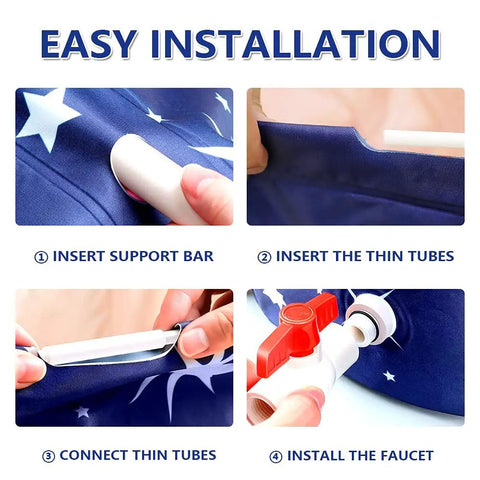 Easy installation steps for Foldable Portable Bathtub For Shower Stall Eco Friendly Soaking Tub With Insulated Layers