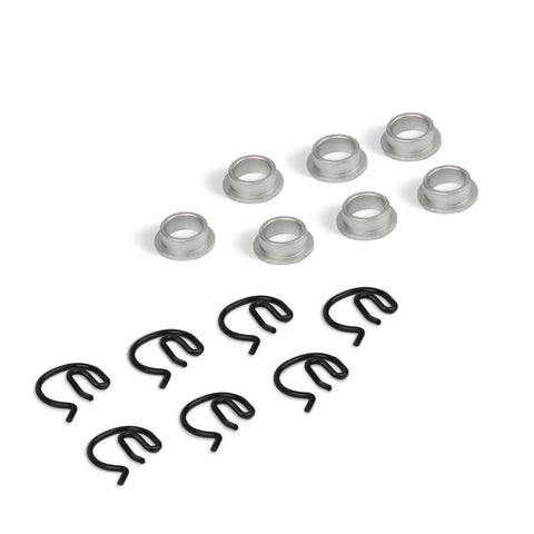 Heavy Duty Steel Shifter Bushing Kit With Clips For Competition Plus 4 Speed And MasterShift 3 Speed Manual Transmissions Includes 7 Bushings And 7 Clips Part 3327302 New With 1 Year Warranty, 7 steel bushings and clips