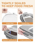 Dog Food Storage Container With Collapsible Body Attachable Casters And Scoop Plus Travel Silicone Bowl Keeps Dry Food Fresh With Airtight Double Seals Easy To Move Holds About 23 Lbs Of Dry Food with airtight seal, sealing ring, magnetic buckle, and locking lids