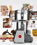 Electric Grain Mill Grinder Pulverizer For Powder And Flour, Heavy Duty 1880W Motor, 31,000 RPM, 400g Capacity with background images