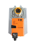 Rock Solid 40Nm 24V Ac Dc Damper Actuator with orange body, plug and play wiring for HVAC air control systems.