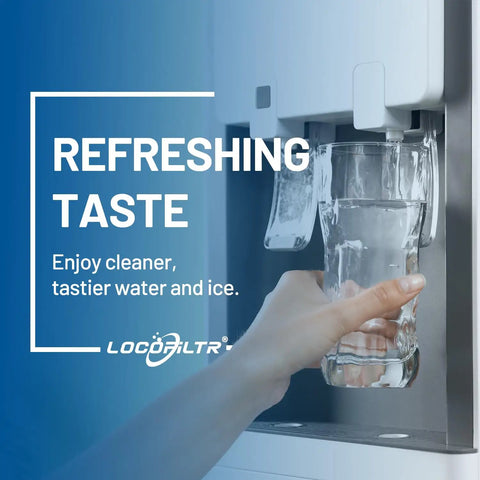 Inline Activated Carbon Block Water Filter With One Quarter Inch Quick Connect Fitting For Flexible Home Plumbing Two Pack delivers clean water from a dispenser.