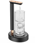 Adjustable Desktop Water Pump for 5 Gallon Bottles, Portable Type C Charging Dispenser in black pouring water into a glass