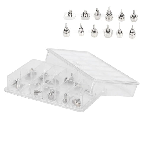 12 Size Push Press Button Tool Set for Watchmakers Alloy Construction Includes Storage Box DIY and Pro Grade Watch Repair Kit