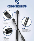 Close-up of 12 Inch Gas Struts 107N Lift Supports with connection head detail and mounting brackets, universal use