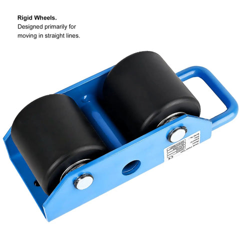 Amarite Industrial Fixed Machinery Skates Moving Heavy Equipment 5500 Lbs Capacity Nylon Rollers Smooth Glide Durable Steel Construction showing rigid black wheels.