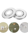 18 Pack Rock Solid Metal Fire Sprinkler Trim Rings Heavy Duty Escutcheon Plates silver trim rings shown in various ceiling installations.