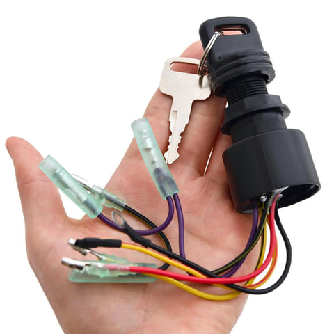 Boat Ignition Switch With Key For Mercury Mariner Outboard Motor Control Box With Two Keys Three Position Six Wire Connectors