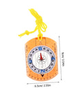 Trail Ready Orienteering Compass Tool With High Precision For Hiking And Camping, luminous dial, shown on a yellow lanyard