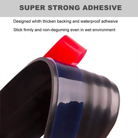 Close-up of 2 Pack Door Draft Stopper with adhesive strip showing strong attachment, 2 inch wide, for exterior and interior doors