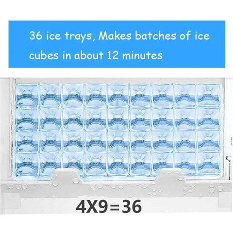 Top Shelf Countertop Nugget Ice Maker Chilling 120 Pounds Daily With Solid 33 Pound Storage Smooth Operator Vibe showing 36 ice trays for ice.
