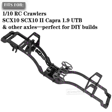 Front Mounted Transmission LCG Carbon Fiber Chassis Kit For 1/10 RC Crawlers SCX10 SCX10 II Capra 1.9 UTB And Other DIY Builds