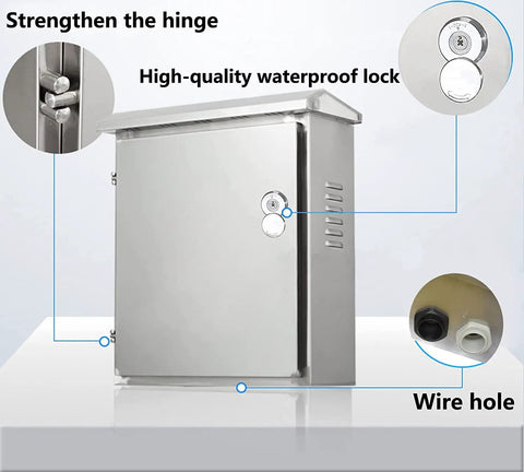 304 Stainless Steel Outdoor Electrical Box Enclosure For Electronics IP67 Waterproof Weatherproof NEMA Wall Mount Project Box