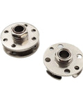 Adjustable torque disk hinge dampers, pair, silver metal with flange mounting holes