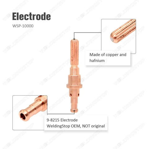 80A Standoff Tip And 9-8215 Electrode Kit For SL60 SL100 Plasma Torch Kits, copper hafnium electrode, OEMed Spare Parts