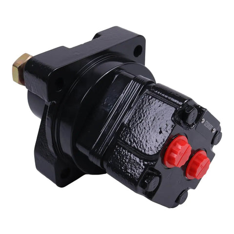 Hydraulic Drive Motor Wheel Motor 310545 for Skyjack SJIII 3215 and SJIII 3219 scissor lifts, black metal casing with red caps