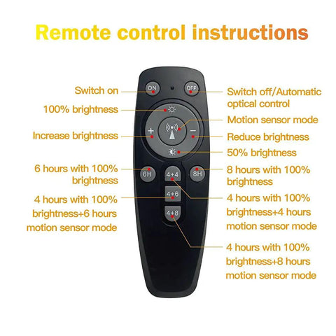Remote control for 600W Solar Flood Light Mega Bright For Outdoors With 30000 Lumens Dusk To Dawn Motion Sensor IP66 Waterproof LED