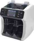 Grind Ready Cash Processor With Auto Bill Sorting Uv Mg Ir Detect Sneaky Fakes Serial Number Logging And Mixed Denomination Processing For Busy Entrepreneurs Who Want Zero Nonsense Efficiency, front view with buttons and display.