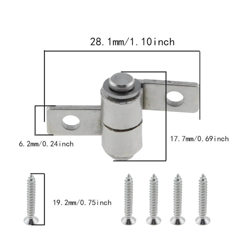 Close-up of 4Pcs Torque Hinge Shaft 29mm with 8 screws, showing dimensions and metal construction for cabinets and equipment doors.