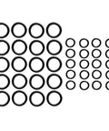 40 Piece Rubber O Ring Set in One Quarter Inch and Three Eighths Inch Sizes, Durable Seal Gasket Kit for Plumbing, Automotive, Industrial Equipment and Food Processing Applications, DIY Friendly. Black rubber O-ring assortment