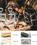 Two Pack Heavy Duty Woodworking C Clamps With Wide Jaw 2 Inch Capacity For Edge And Desk Bench Dog Holes Stainless Steel Welding Grade Clamps Ideal For Welding Projects Edge Banding And No-Fuss Workholding On Any Table Or Workbench With Steel Construction. in use on lumber