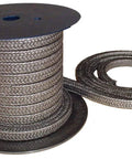 Minseal 1200 graphitized PTFE graphite braided compression packing on spool, 3/8 in x 8 ft