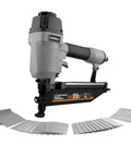 Pneumatic 16 Gauge Straight Finish Nailer With 2000 Nails Pro Grade Lightweight Aluminum Body Easy Load For One To Two And A Half Inch Nails Built For Trim Molding Crown Molding Baseboards Window Casing Furniture And DIY Projects on display with included nails