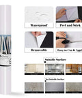 Glossy White Self Adhesive Wallpaper Peel And Stick Countertop Cover 24 By 160 Inches Waterproof Removable Vinyl details