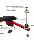 Heavy Duty Electric Stretch Film Packaging Machine With Quick Spin Turntable And Beast Mode Motor Drive for pallet wrapping, showing 40cm turntable and foot switch.