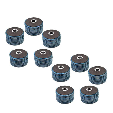 Stacks of 100 Pack Zirconia Flap Discs 4-1/2 By 7/8 Inch, 40 Grits Premium Grinding Sanding Discs for Metal and Steel