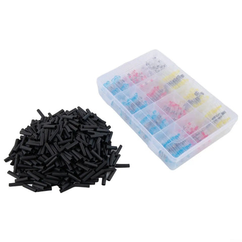 800 Pc Solder Seal Wire Connectors Kit With Heat Shrink Butt Terminals For Auto Marine Use Color Coded Electrical Crimping Set Plus 470 Tubes To Keep Your Wiring Clean And Super Secure Every Single Time You Need A Solid Connection. black heat shrink tubes and connector box