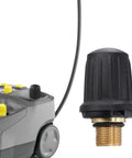 Premium Solid Brass Safety Valve Compatible With Karcher SG4-4 Steam Cleaner Replaces 2.889-104.0 close-up view with connector.