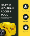 Yellow Midspan Fiber Access Tool With Pouch For Technicians, Electricians And Installers, Safe Cable Tool, Portable wire stripper.