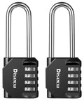 2 Pack 2.6 Inch Shackle 4 Digit Keyless Combination Locks Waterproof Outdoor Padlocks For School Gym Lockers, Sports Lockers, Storage Units